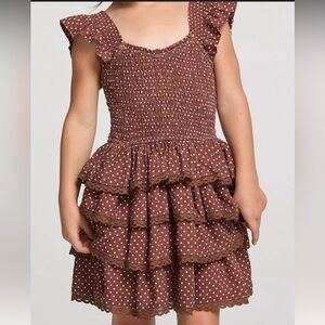 Brown Polka Dot Kids Dress